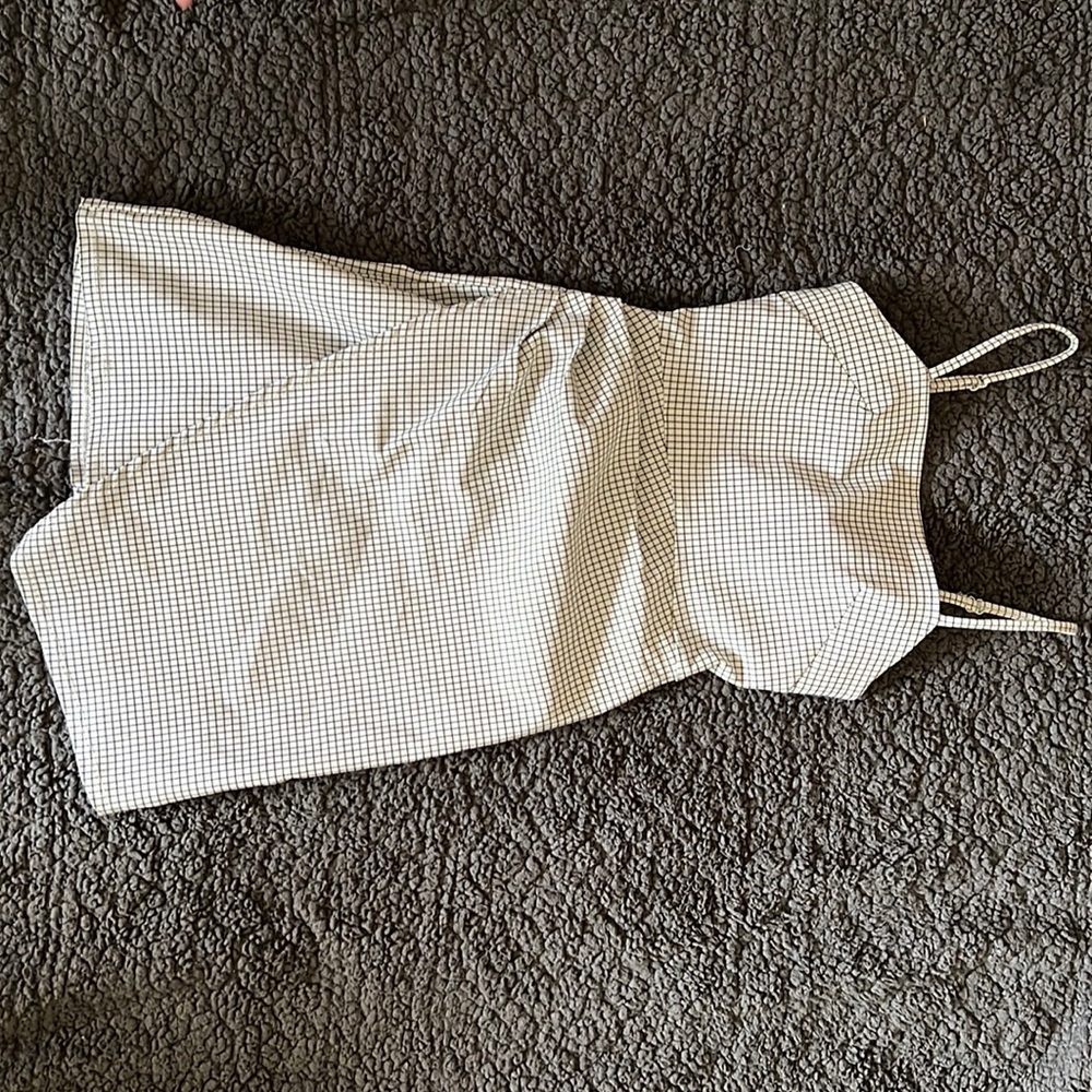 black and white checkered dress from dry goods, size XS
